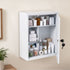 Levede Medicine Storage Box Lockable 3-Tier Wall Cabinet Alloy Steel White-2100035001486807047