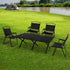 Levede Folding Camping Table Chair Set Black-1973194001569943559