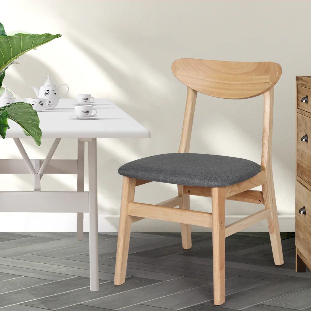 Levede 2xDining Chairs Kitchen Chair Nature Clear 2Pack-2006733265708388359
