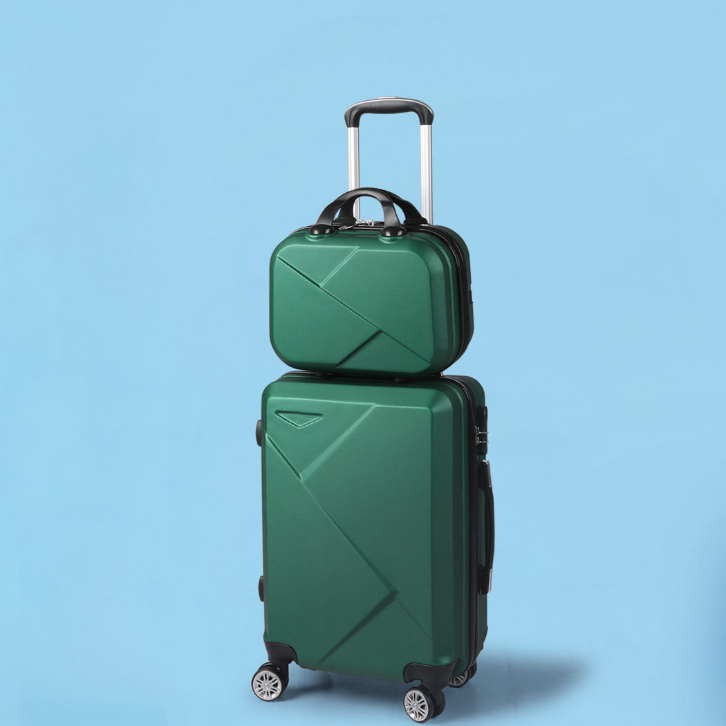 Slimbridge 2pcs 20"Travel Luggage Set Green-2006733062121066503
