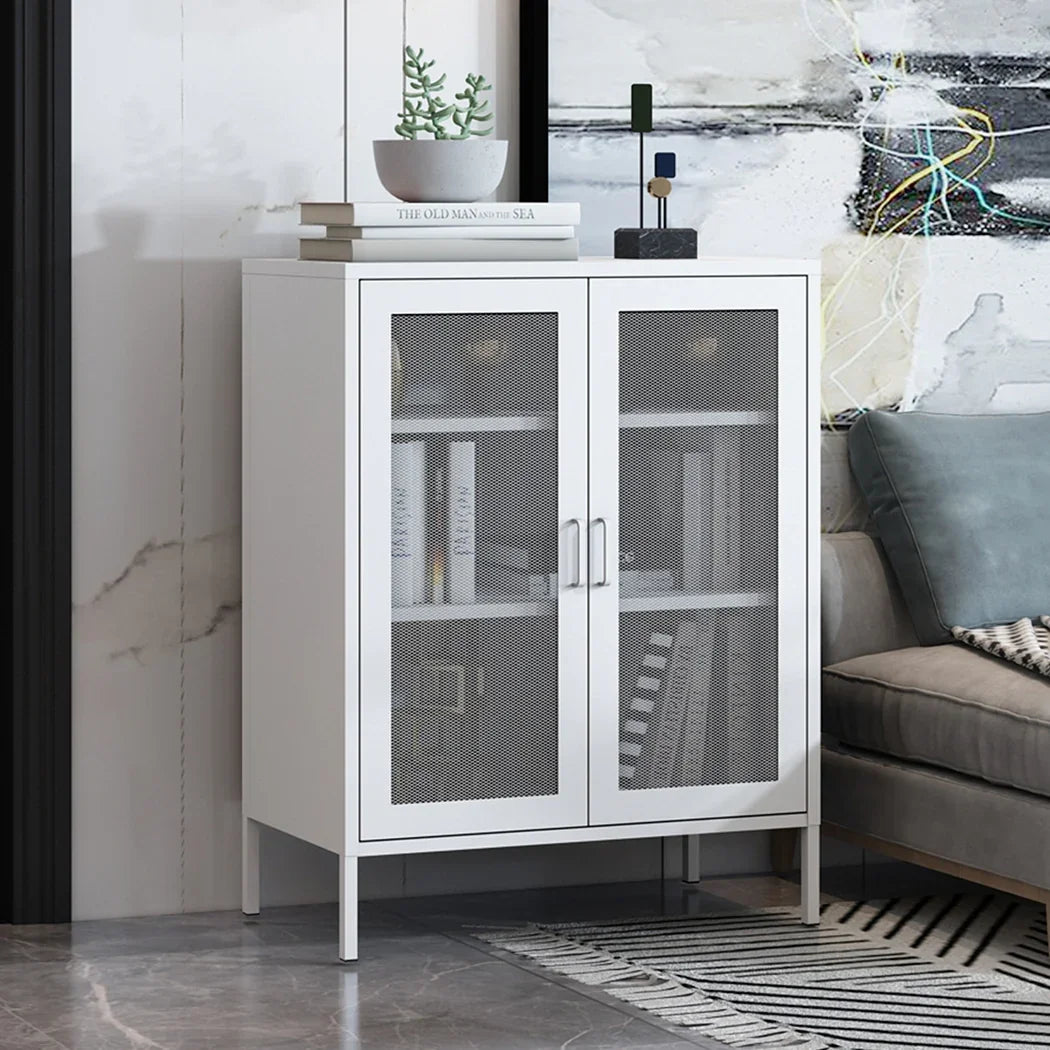 Levede Storage Cabinet Steel Kitchen White-2006733266870210567