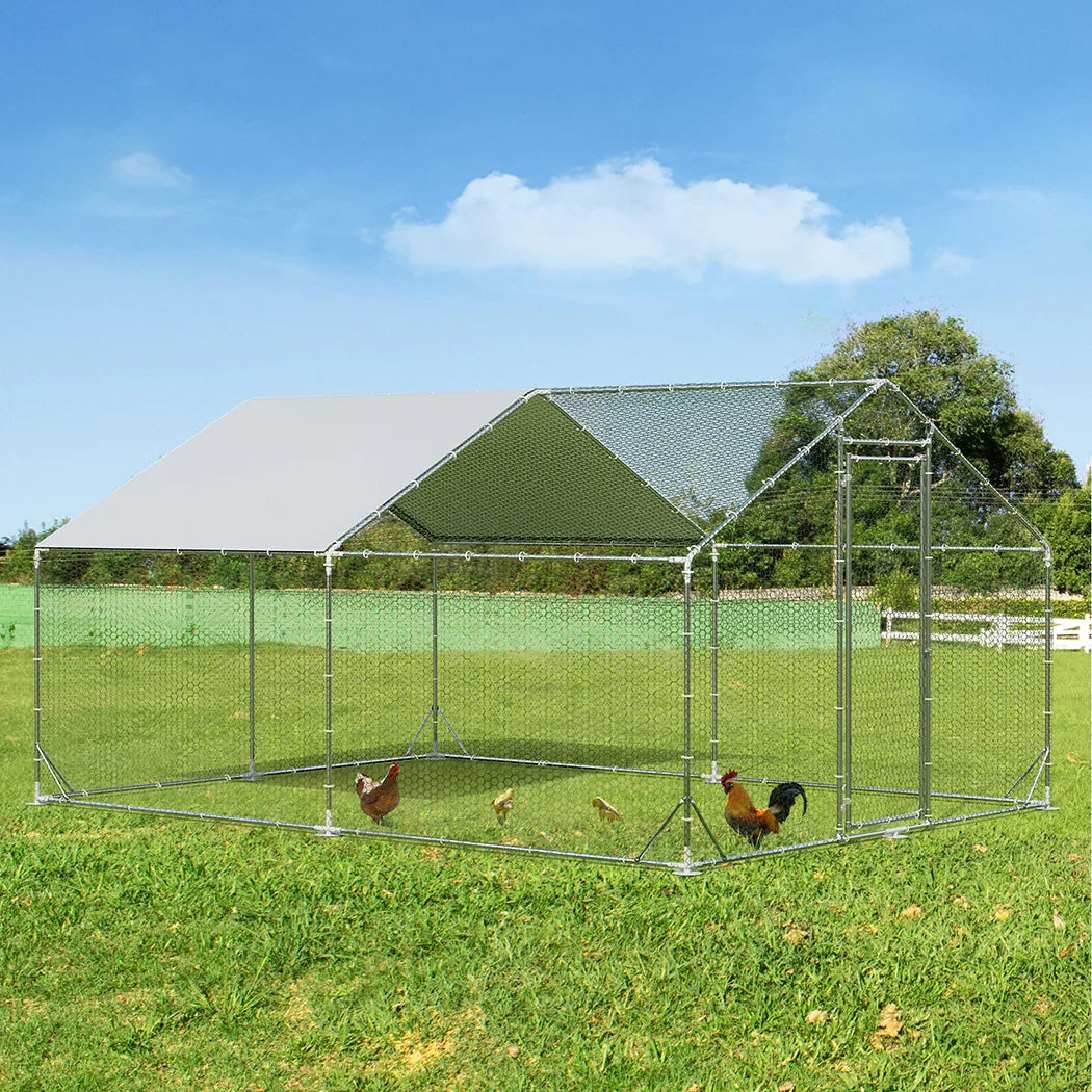 Pawz 400x300x194cm Large Metal Walk-in Chicken Coop Cage-2006732696079962119