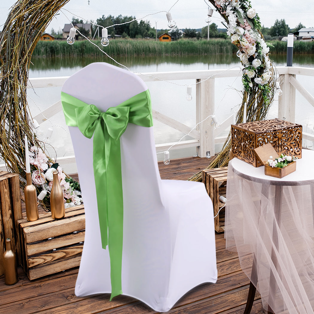20 Green Fabric Chair Sashes Covers Grass Green-1864183520612716550