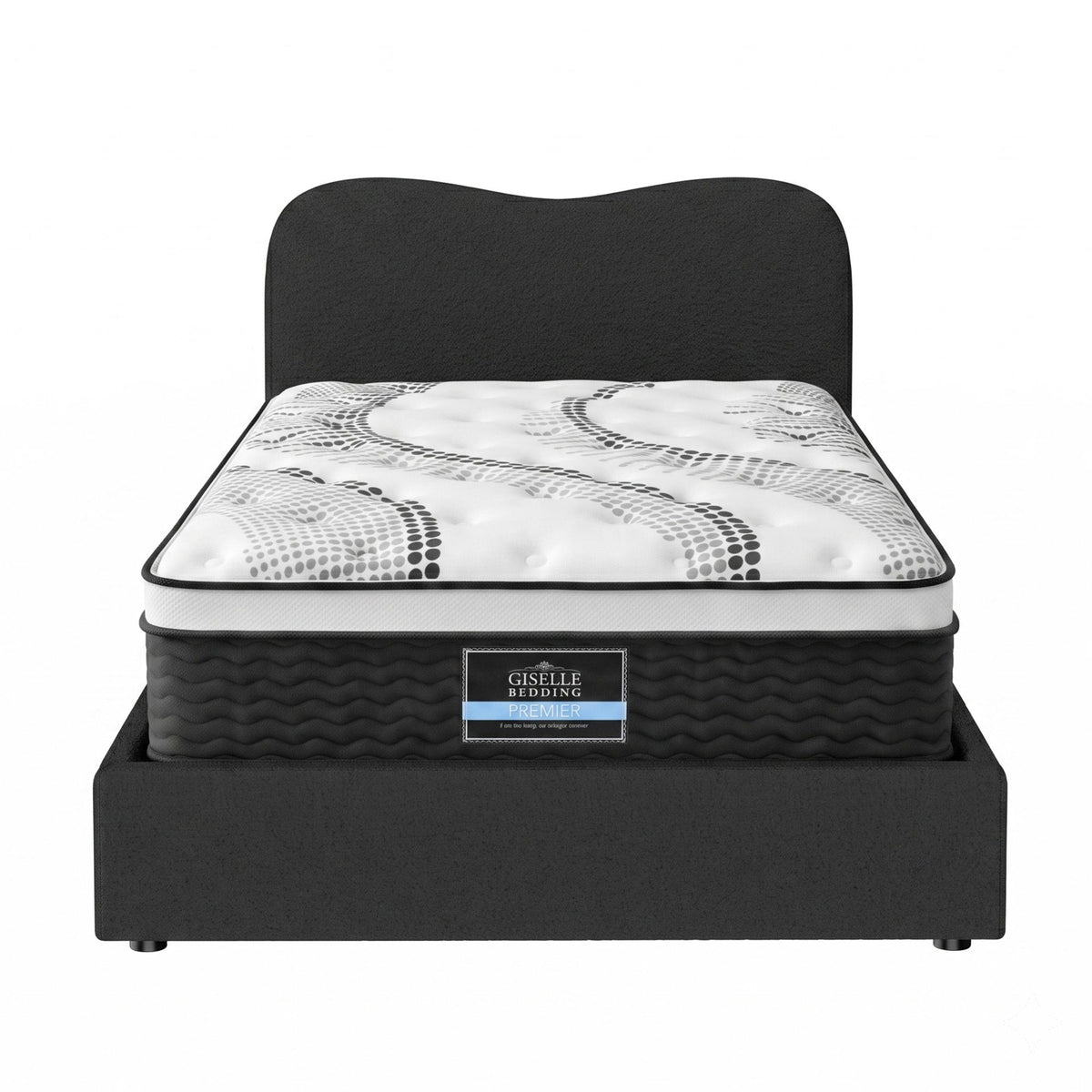 32cm Euro Top King Single Mattress 5-Zone and Artiss Boucle Bed Frame Set