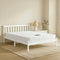 Double Mattress with Wooden Bed Frame Natural Pine Timber Base