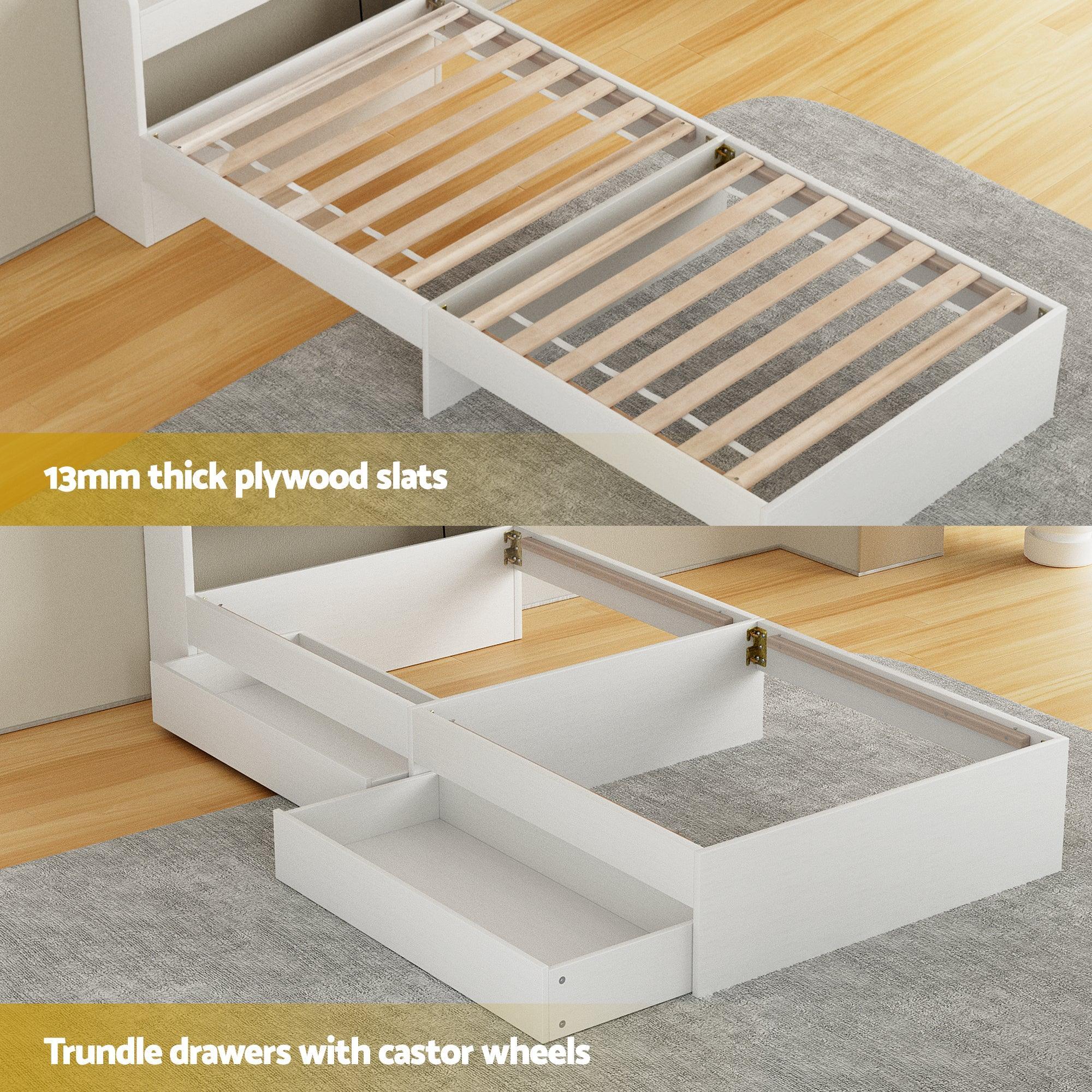 Single Bed Frame & Mattress Bundle – Storage Headboard, USB/Type‑C, Euro Top