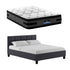 Queen Bed Frame and Mattress Bundle 36cm Dual-Sided Gel Memory Foam Euro Top