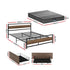 18cm Queen Mattress Pillowtop and Artiss Metal Bed Frame Set With 2 drawers