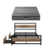 18cm Queen Mattress Pillowtop and Artiss Metal Bed Frame Set With 2 drawers