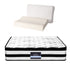 Giselle Queen 34cm 5-Zone Euro Top Pocket Spring Mattress with 2 Natural Latex Contour Pillows