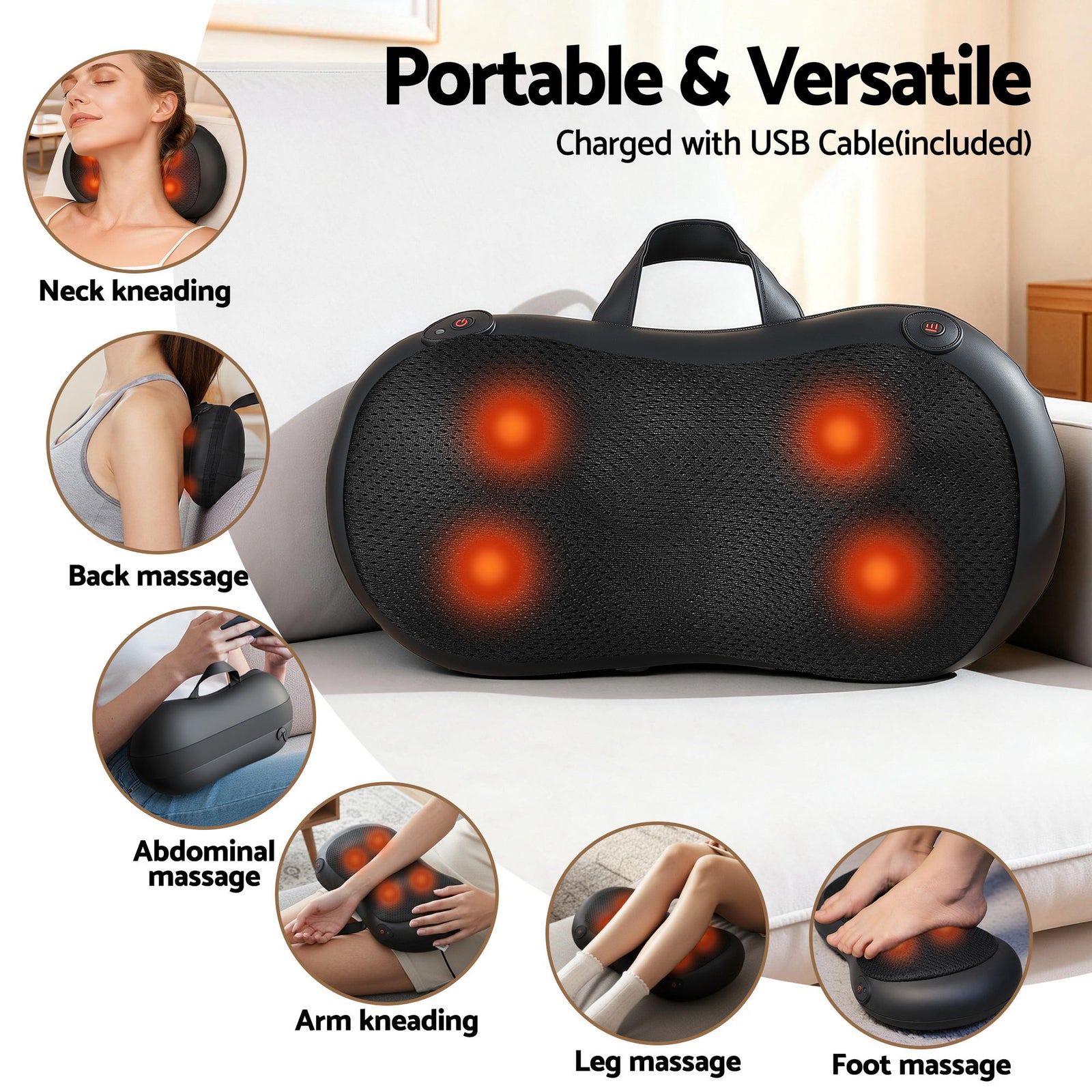 Leg Foot Massager Air Compression With Back Neck Massager Heat