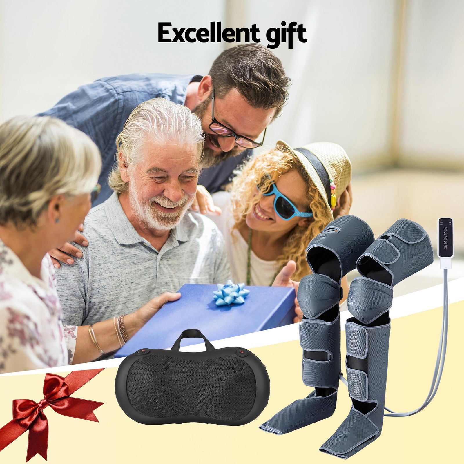 Leg Foot Massager Air Compression With Back Neck Massager Heat