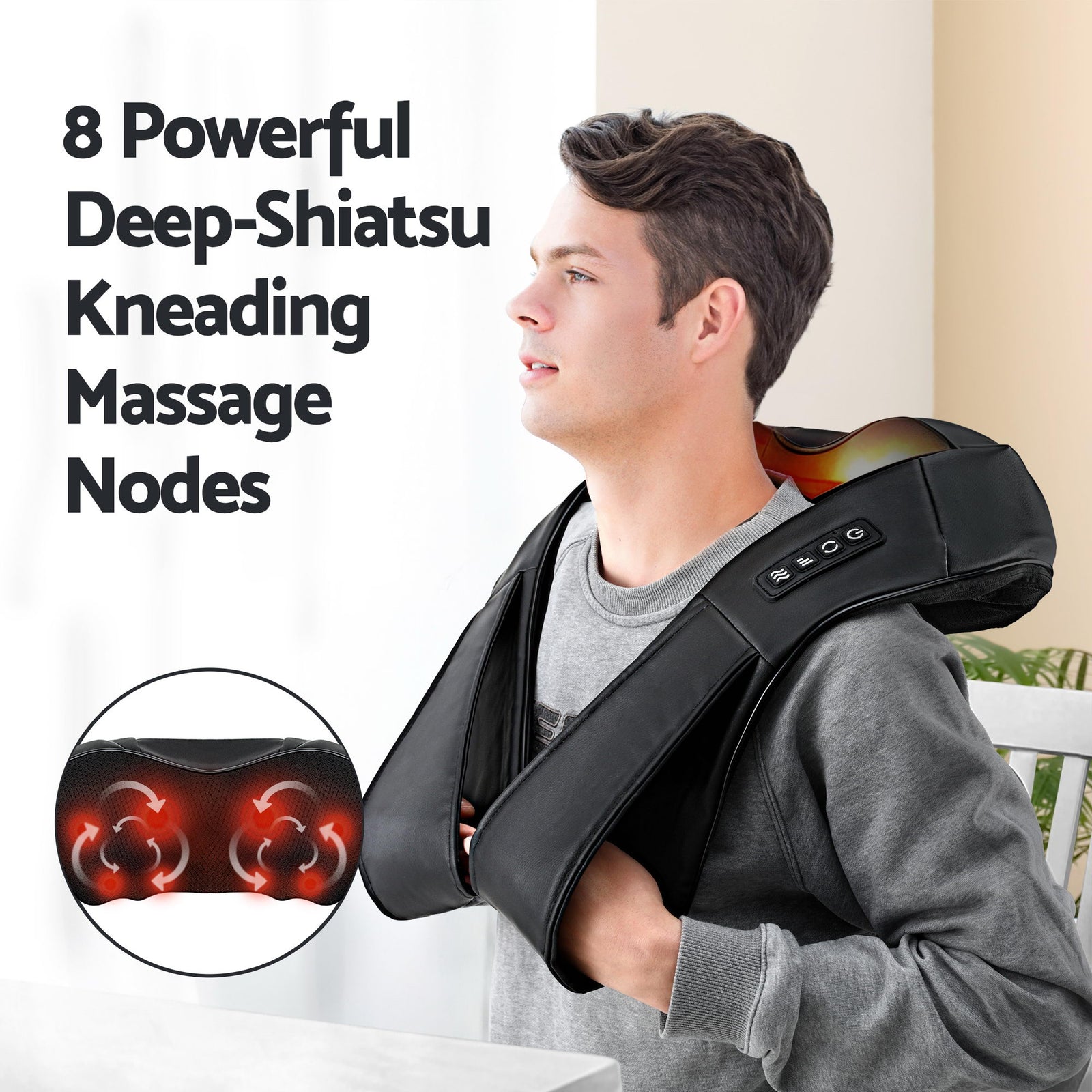 Electric Leg Foot Massager Air Wrap With Shiatsu Neck Massager Heating