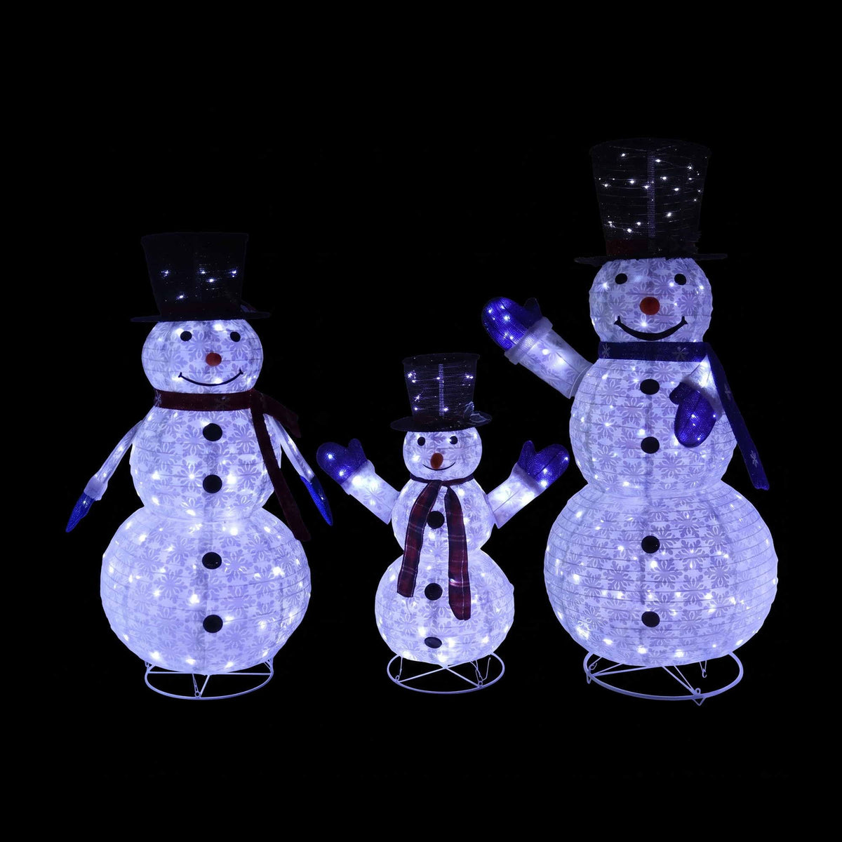 Christmas Lights 330 LED Fairy Light 3pcs Snowman Decorations Set