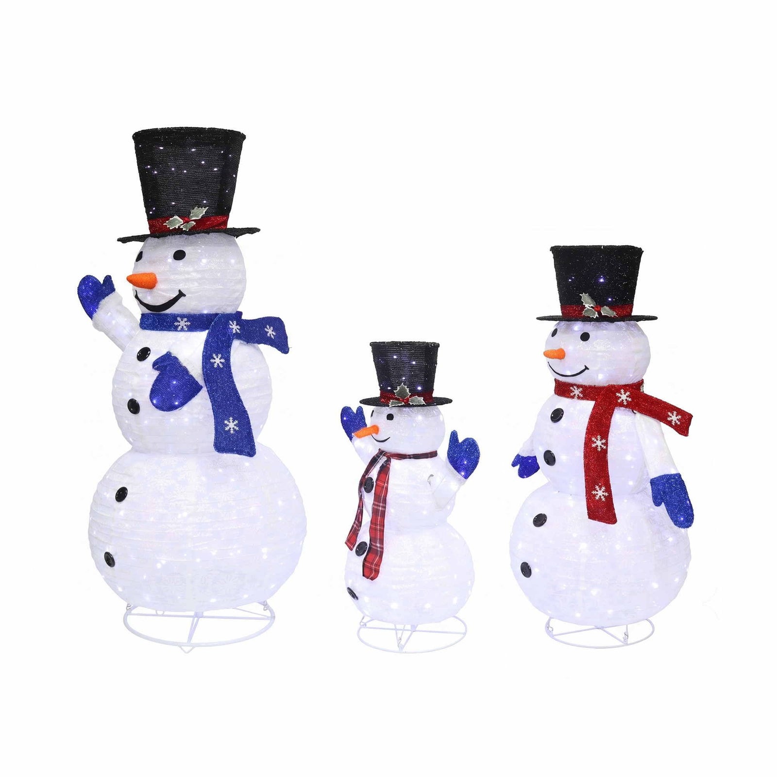Christmas Lights 330 LED Fairy Light 3pcs Snowman Decorations Set