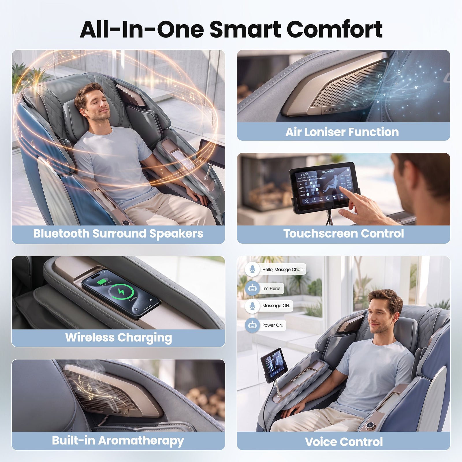 4D Massage Chair Recliner SL Track Full Body Zero Gravity AI Scan Melisa