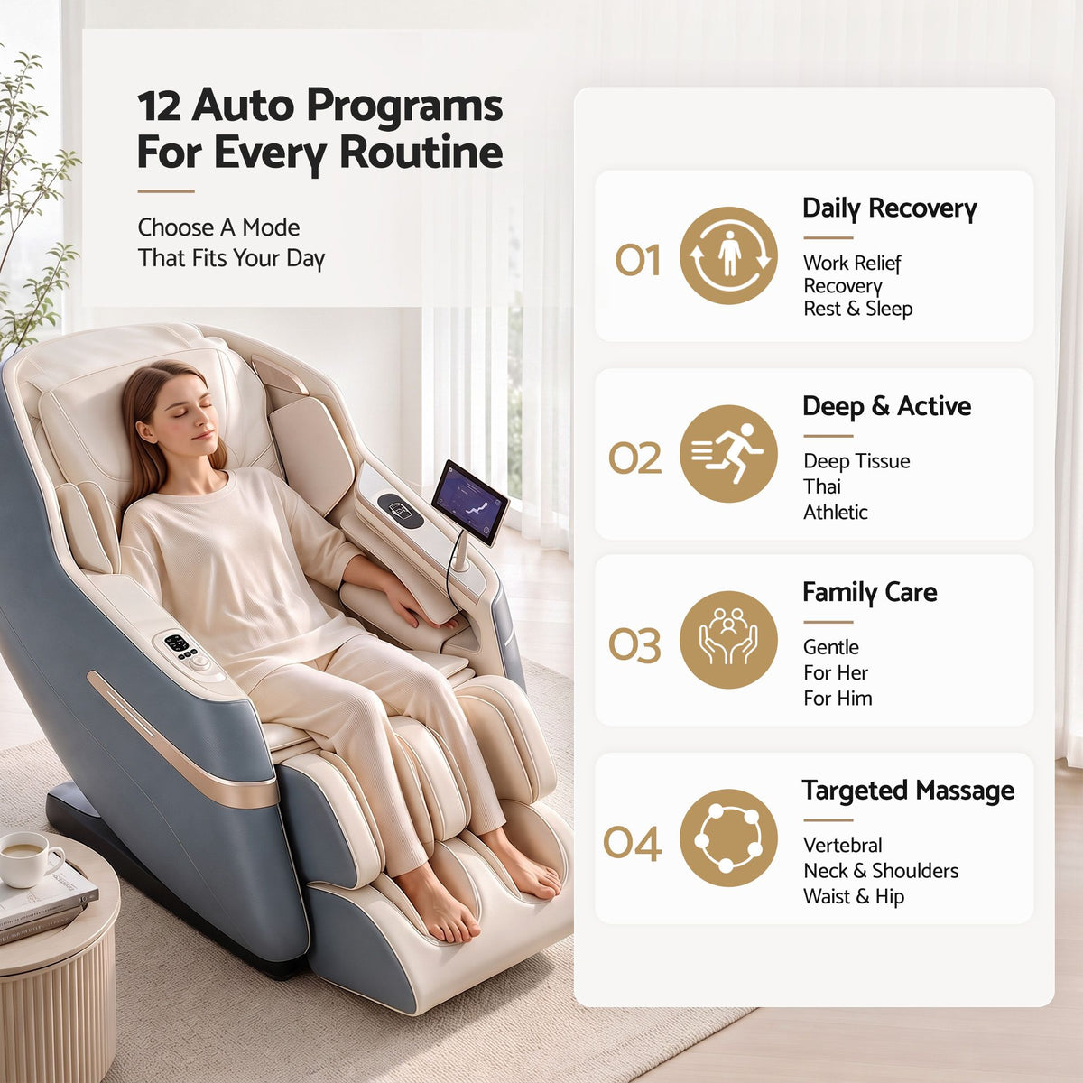 Elite 4D Massage Chair E1 Full Body Zero Gravity Recliner SL Track AI Body Scan