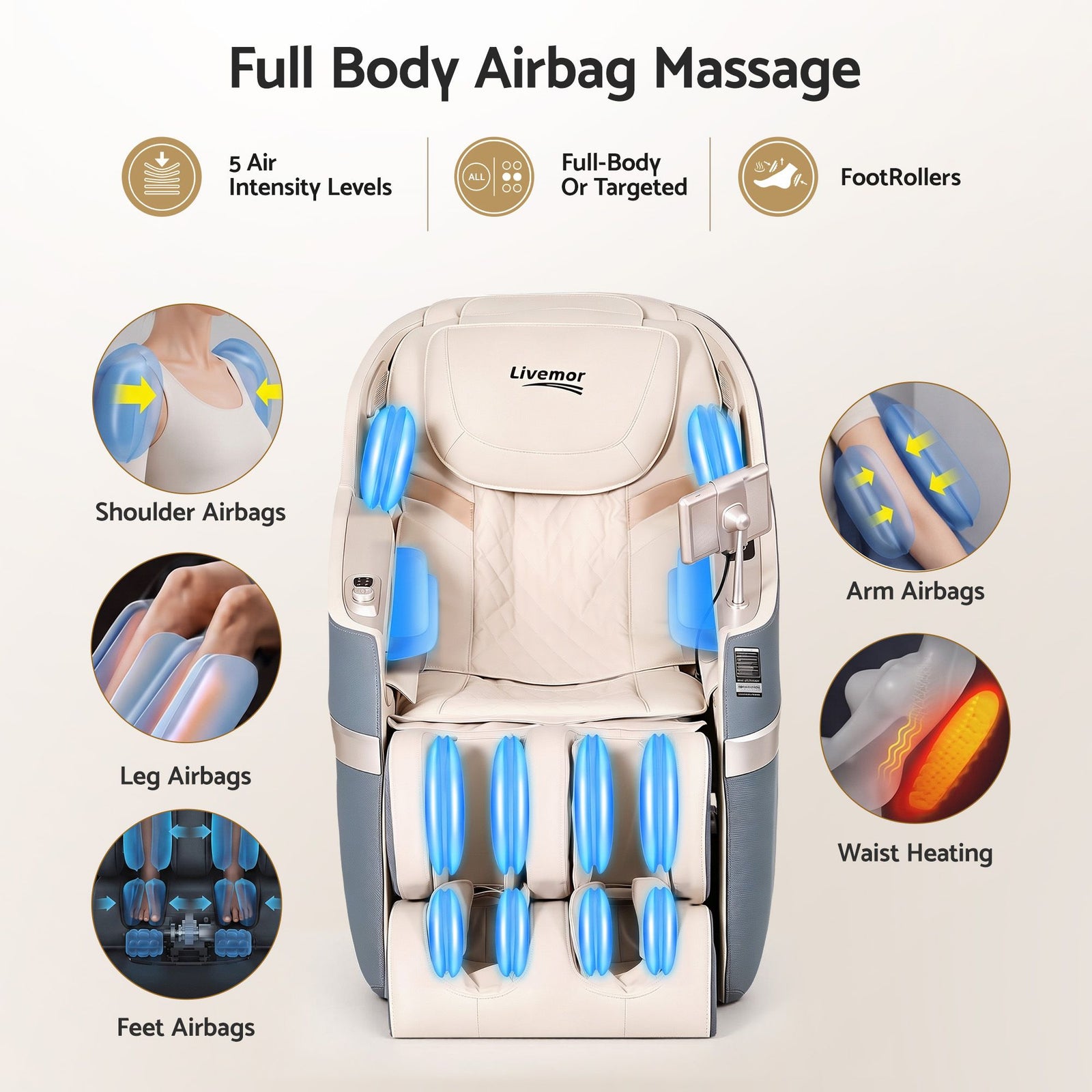 Elite 4D Massage Chair E1 Full Body Zero Gravity Recliner SL Track AI Body Scan