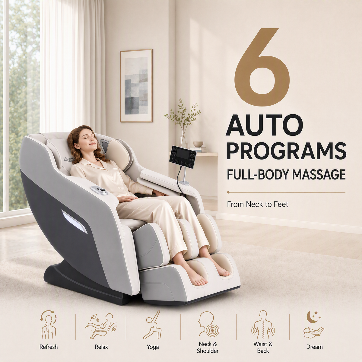 Flex Massage Chair Full Body Zero Gravity with Heat Recliner Home Massager Brisa