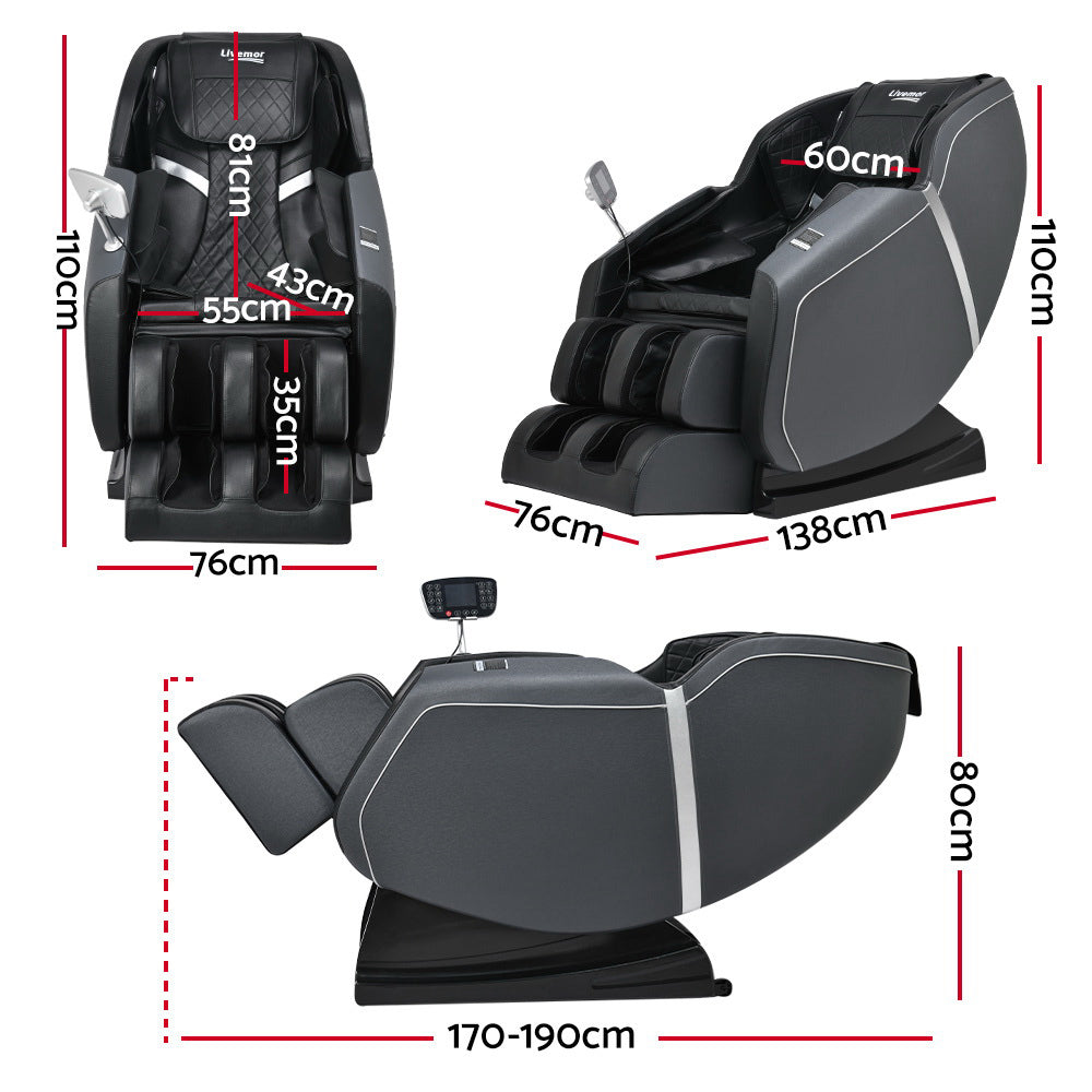Zero Gravity Massage Chair with Heat Bluetooth Full Body Recliner Black