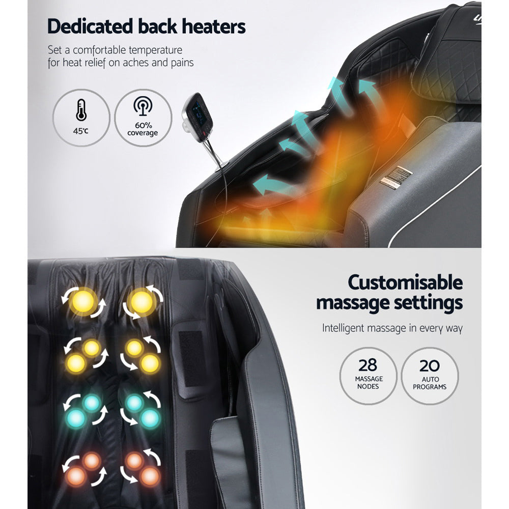 Zero Gravity Massage Chair with Heat Bluetooth Full Body Recliner Black
