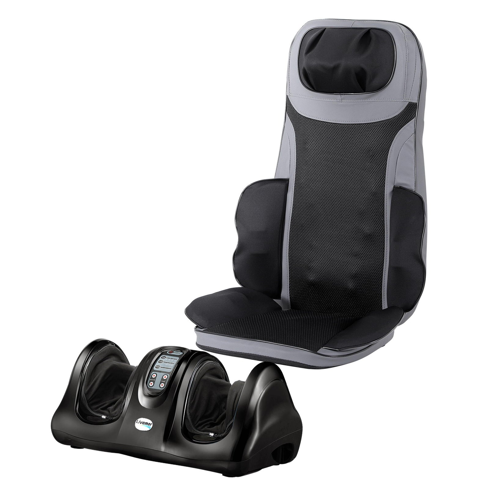 8-nodes Full Back Massage Seat Cushion Heating With Foot Massagers