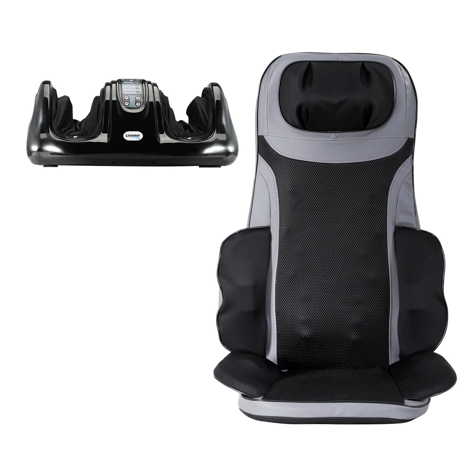 8-nodes Full Back Massage Seat Cushion Heating With Foot Massagers