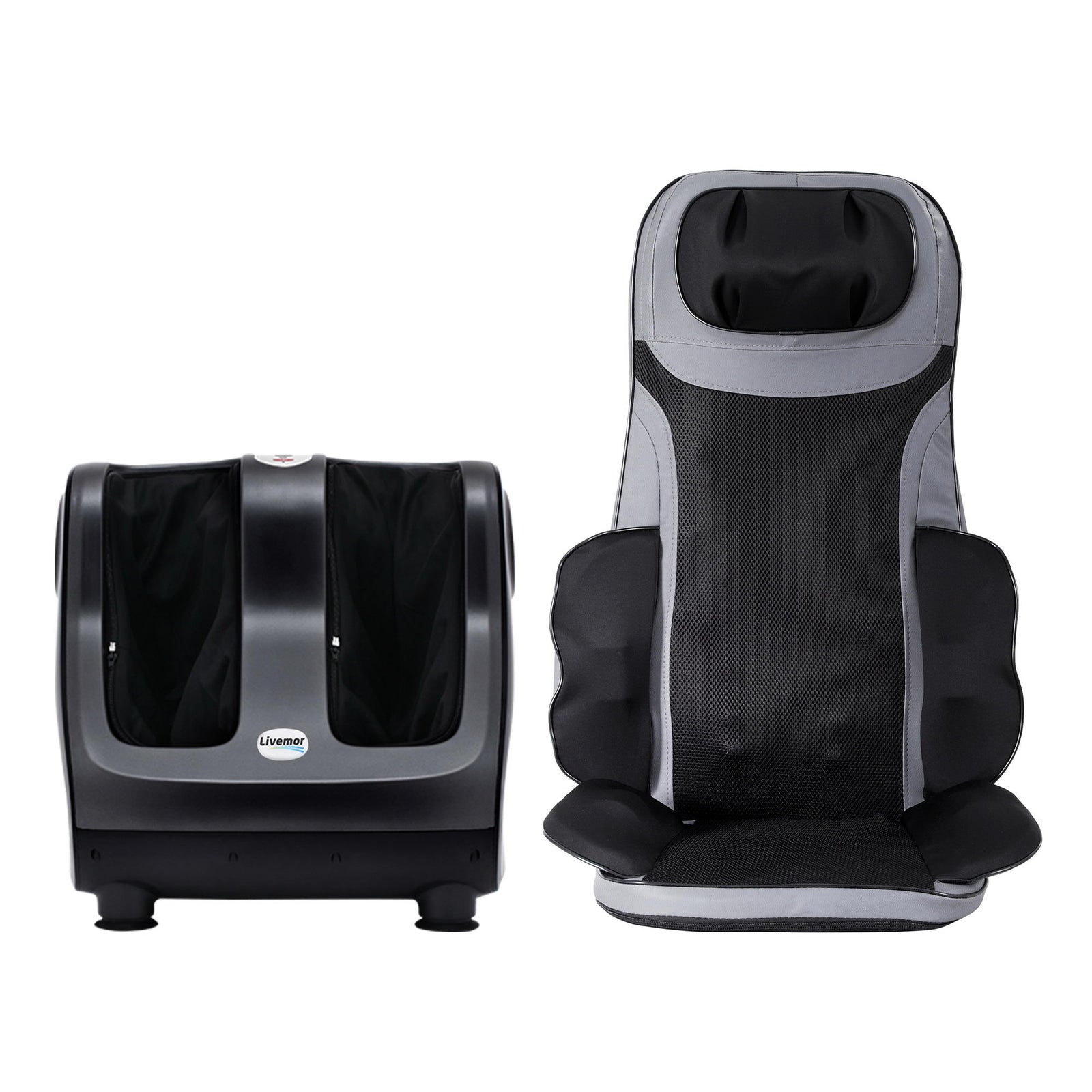 Full Back Massage Seat Cushion Heating With 360° Foot Massagers