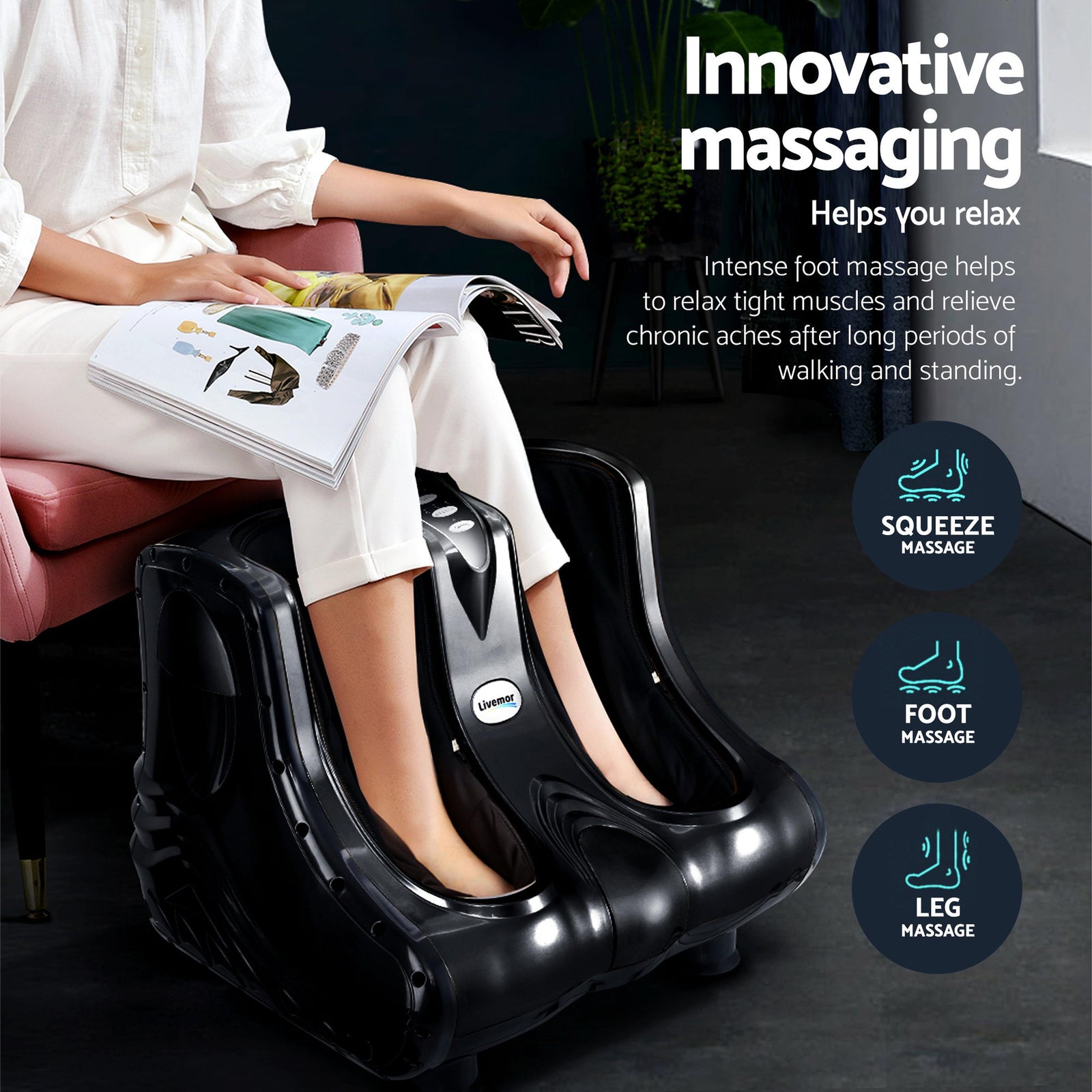 Massage Cushion Heating Massage Seats With Calf Foot Massager