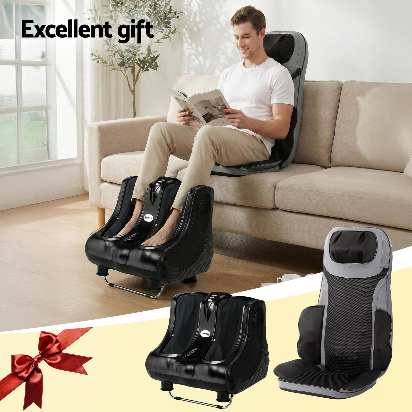 Massage Cushion Heating Massage Seats With Calf Foot Massager