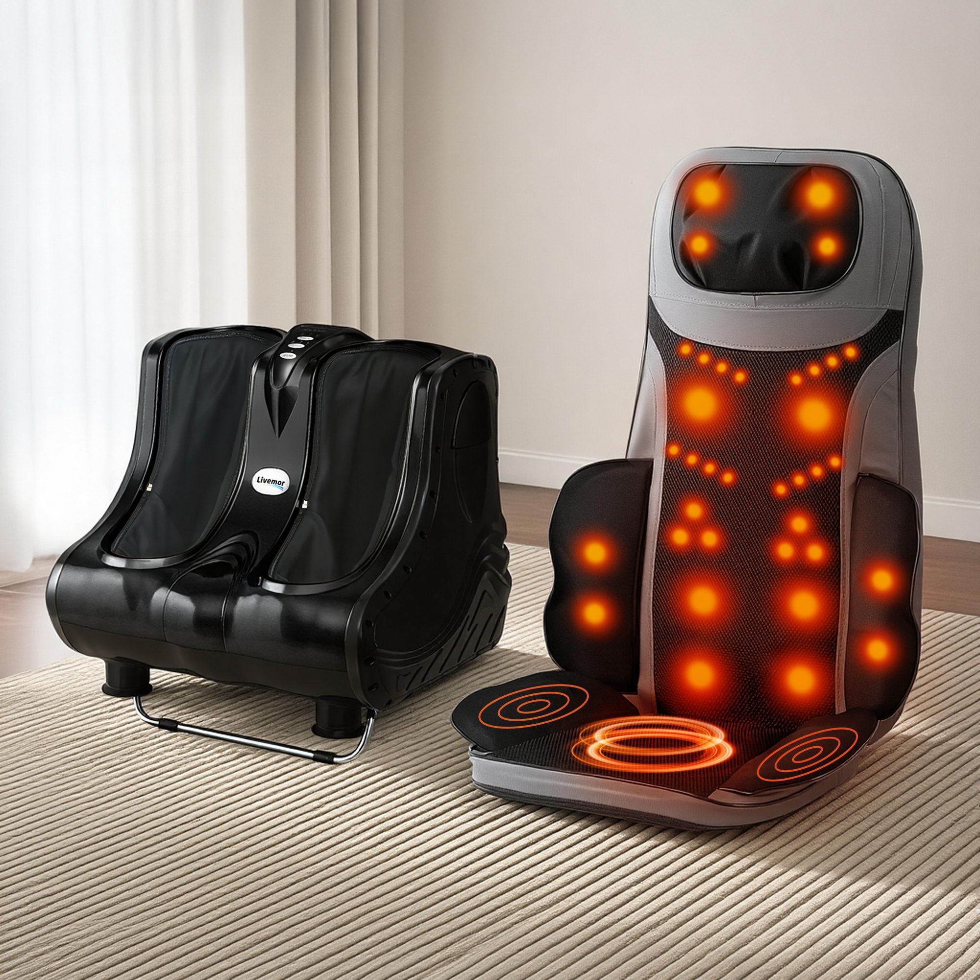 Massage Cushion Heating Massage Seats With Calf Foot Massager
