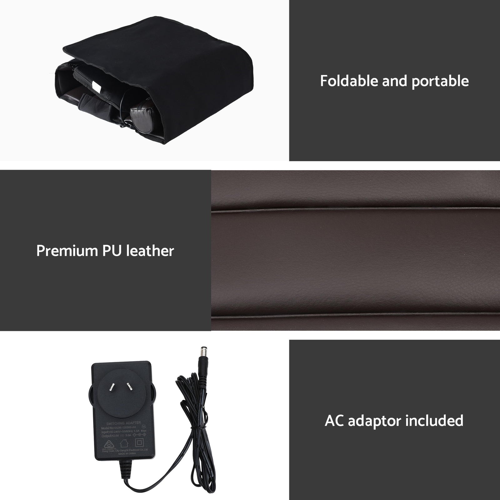 Massage Mat Kneading Neck Foot Massager Heated Vibration Airbag Mattress