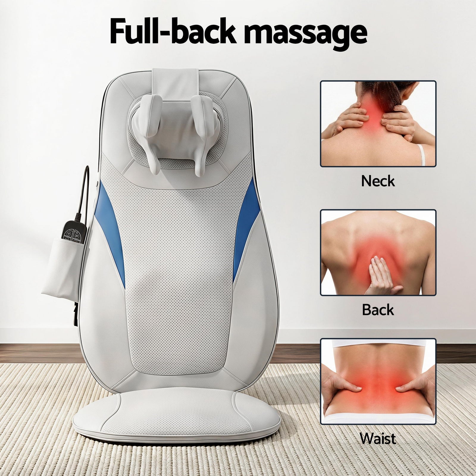 Full Back Massage Cushion 3D Kneading Heating Massage Seats