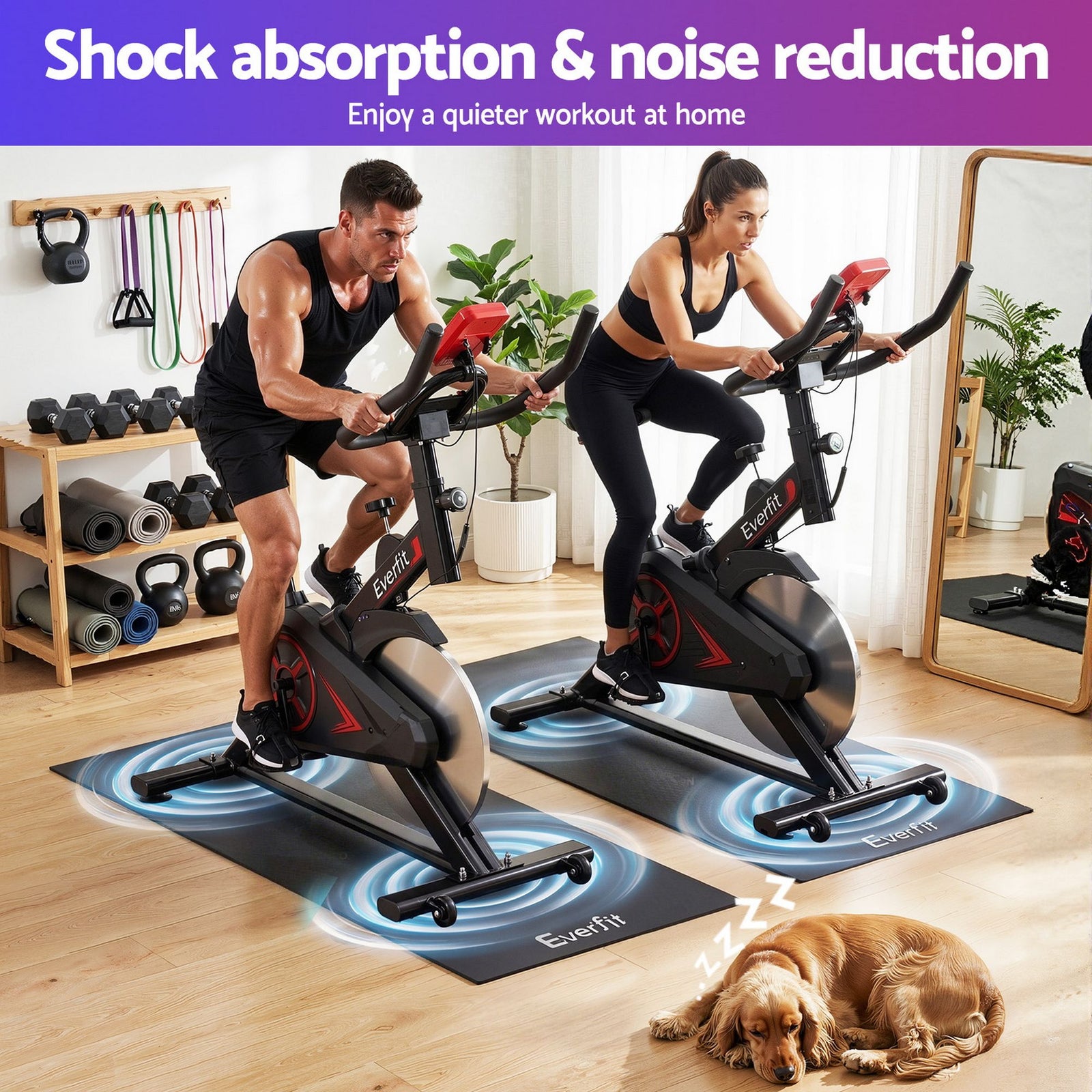 Everfit Exercise Equipment Mat Treadmill Floor Rug Home Gym Fitness Yoga 1.5M