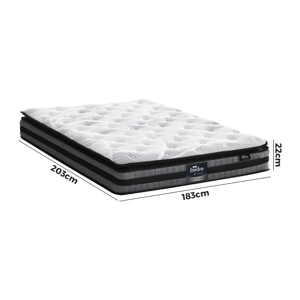 King Mattress Cool Gel Foam Bonnell Spring Pillow Top 22cm