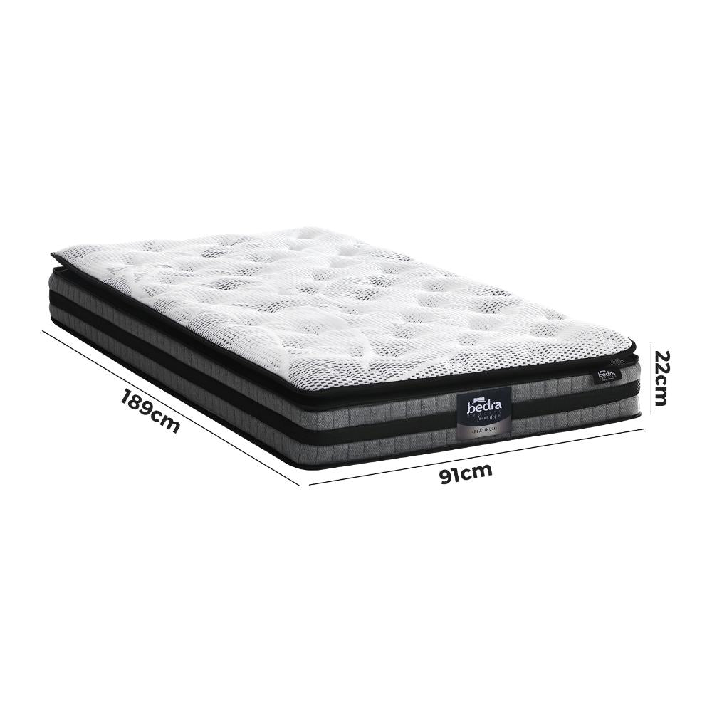Single Mattress Cool Gel Foam Bonnell Spring Pillow Top 22cm