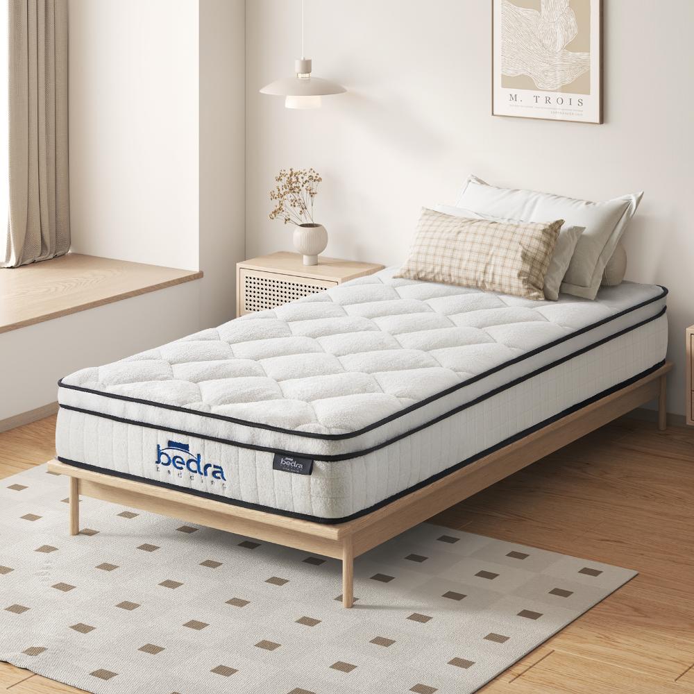 Boucle King Single Mattress Memory Foam Pocket Spring Euro Top