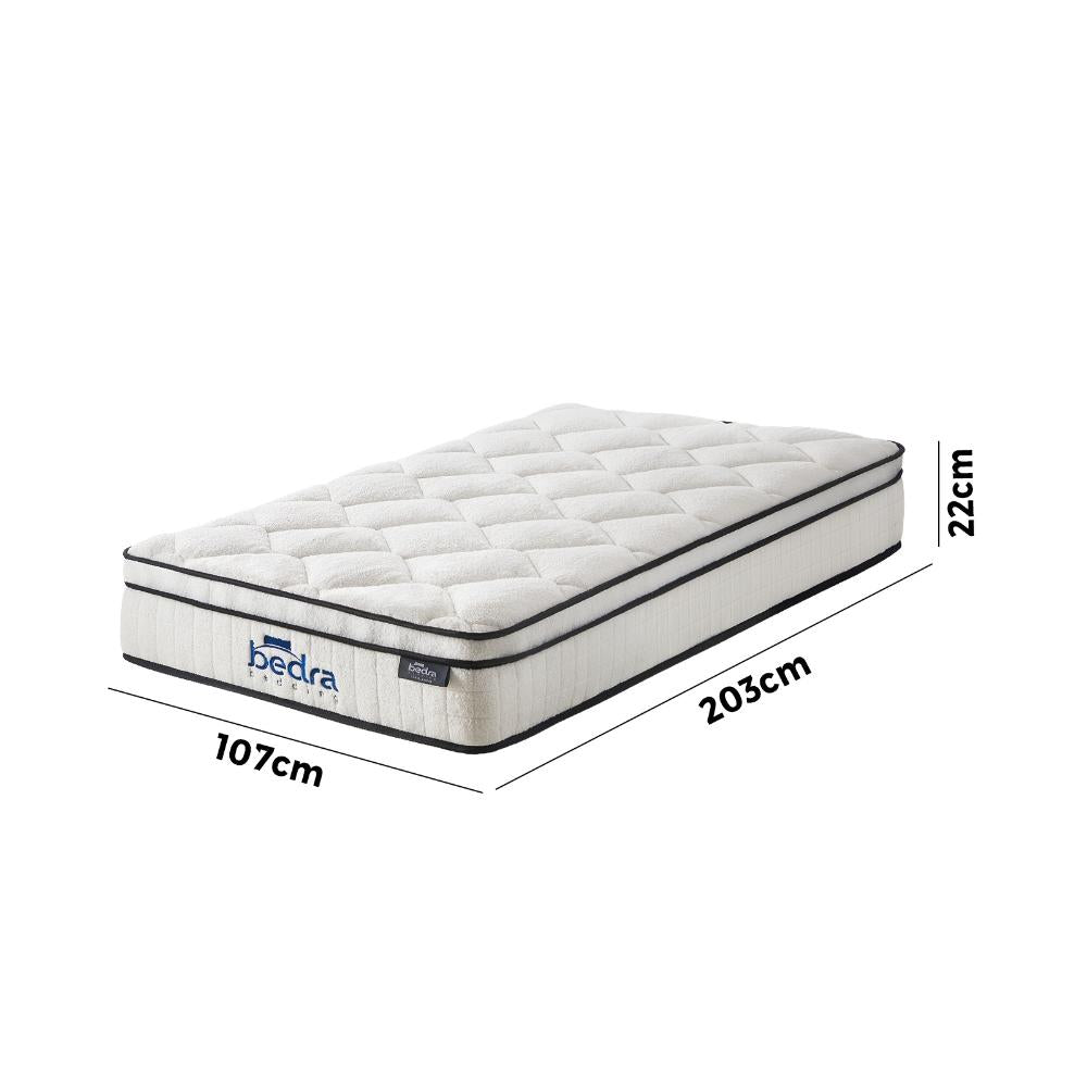 Boucle King Single Mattress Memory Foam Pocket Spring Euro Top