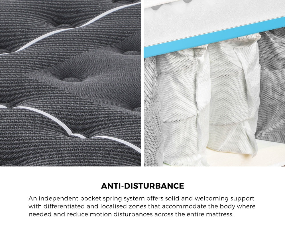 King Single Mattress Tight Top Cool Gel Foam Pocket Spring 22cm