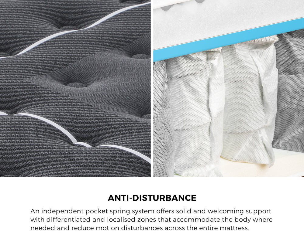 Queen Mattress Tight Top Cool Gel Foam Pocket Spring 22cm