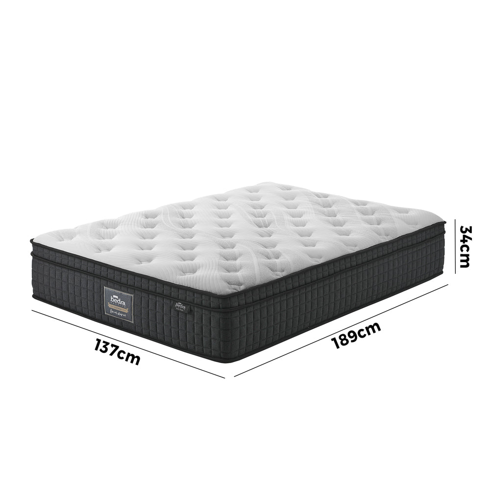 Bedra Double Mattress Cool Gel Foam Pocket Spring 34CM with Pillows
