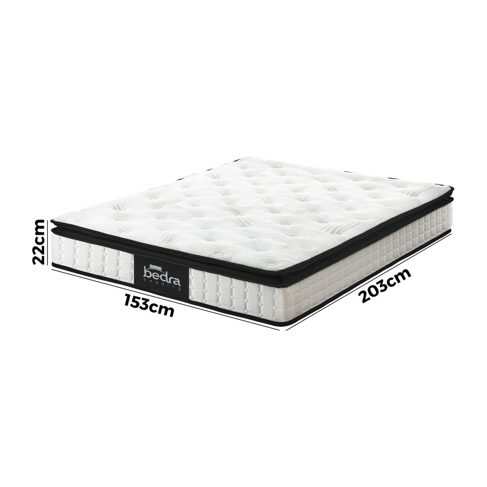 Queen Mattress 22CM Cool Gel Foam Bonnell Spring with Pillows