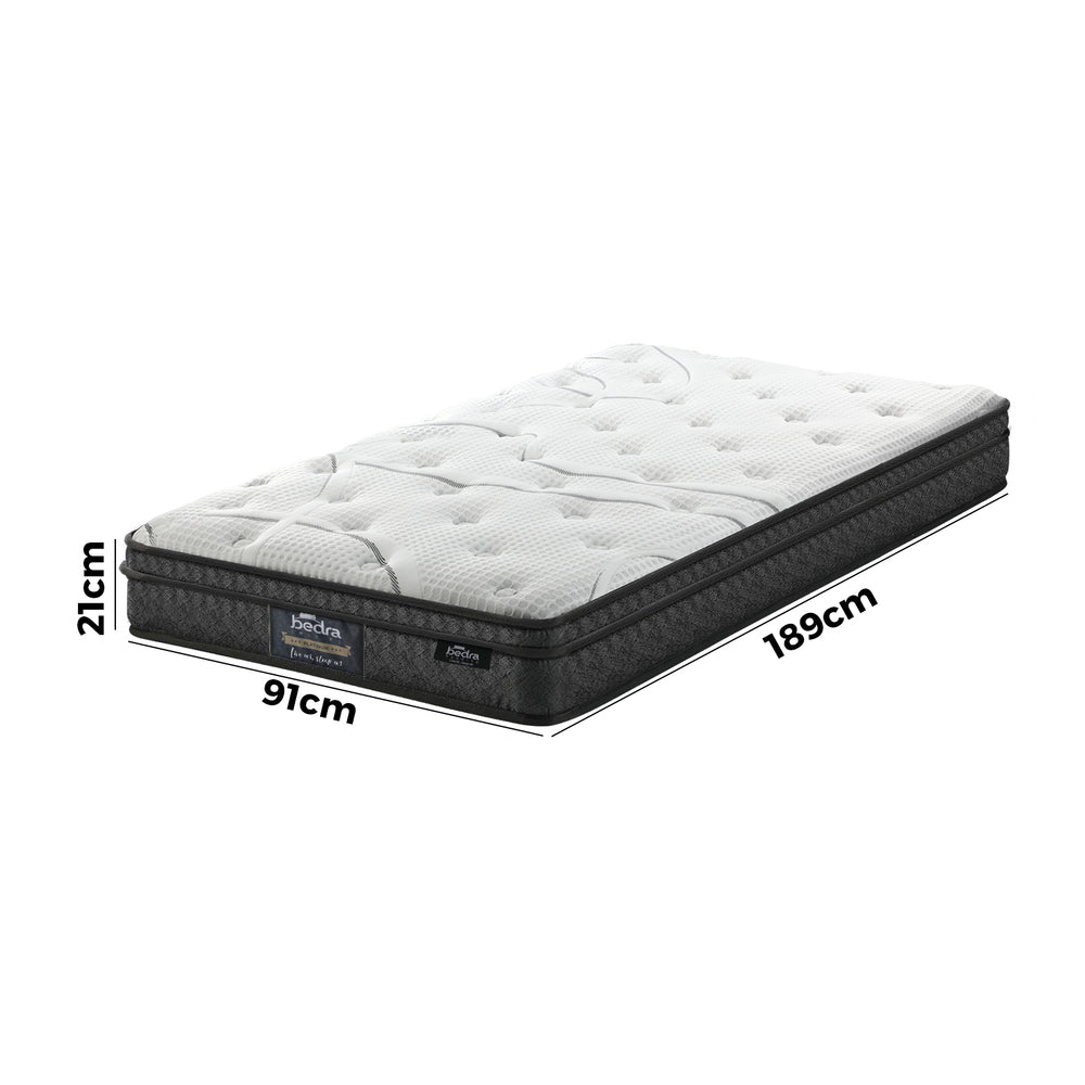 Bedra Single Mattress Bonnell Spring Tight Top 21CM