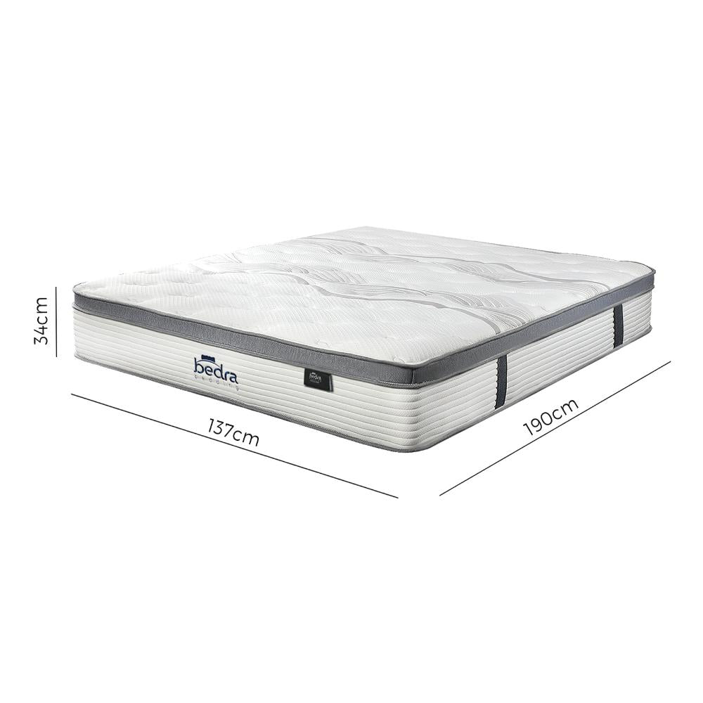 Double Mattress Euro Top Pocket Spring 34cm 7-Zone