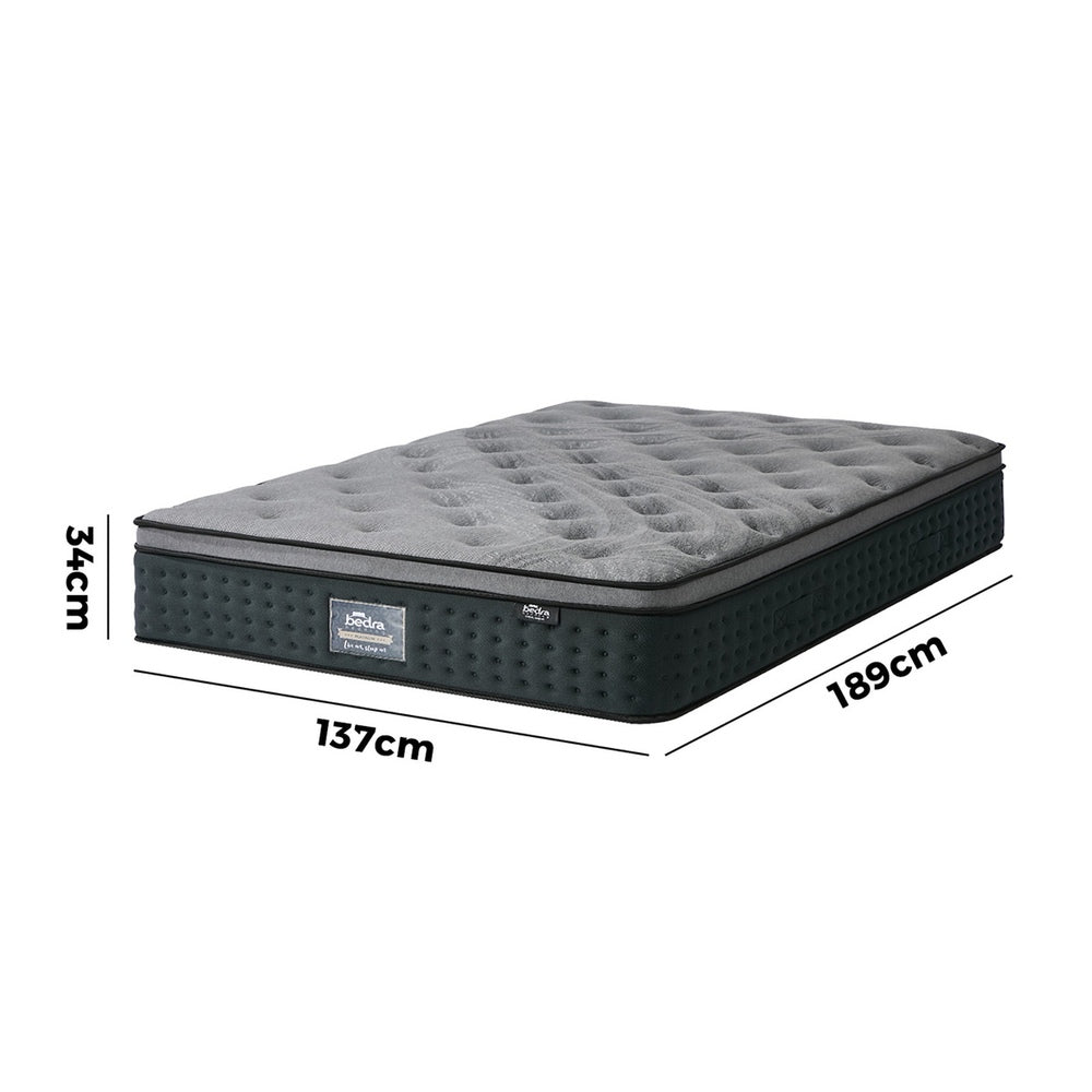 Bedra Double Mattress Euro Top Spring Medium Firm 34cm