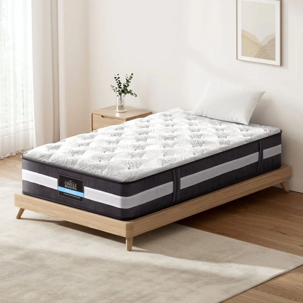 King Single 30cm Tight Top Mattress 7-Zone Pocket Spring Medium Firm
