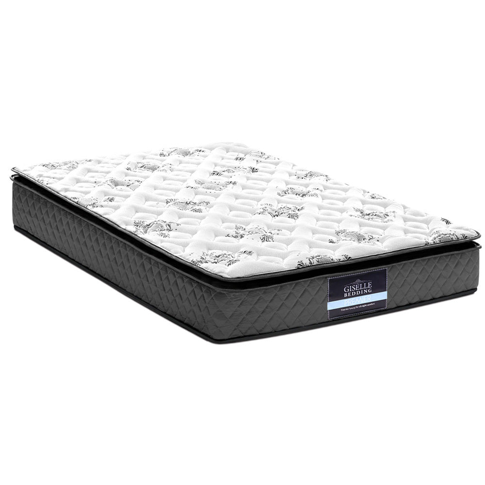 Single Pillow Top Bonnell Spring Mattress 24cm Medium Firm Bed