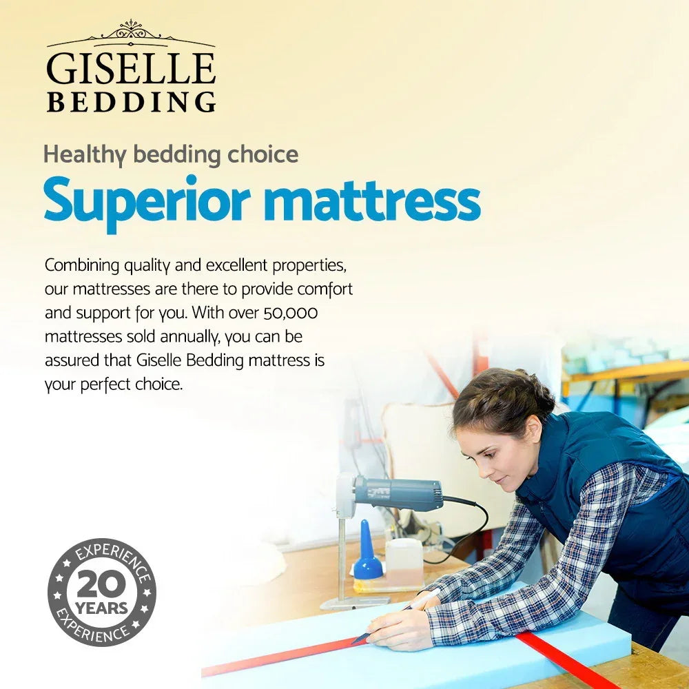 Double Euro Top Mattress 32cm Pocket Spring Medium Firm 5 Zone