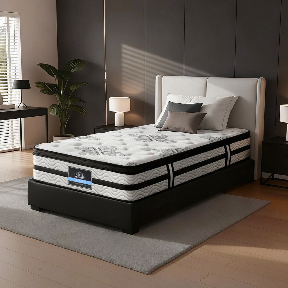 King Single Euro Top Mattress 34cm Pocket Spring Medium Firm
