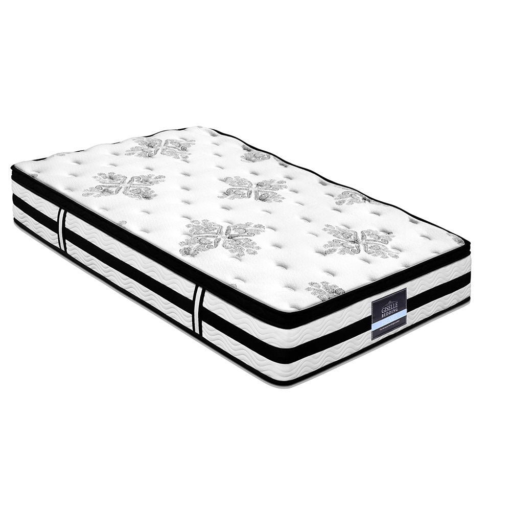 King Single Euro Top Mattress 34cm Pocket Spring Medium Firm